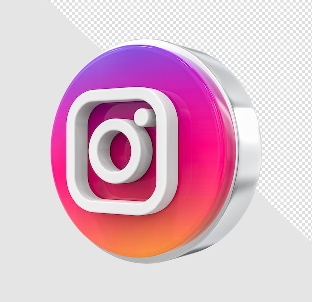 Ikona Instagram renderowania 3d na białym tle