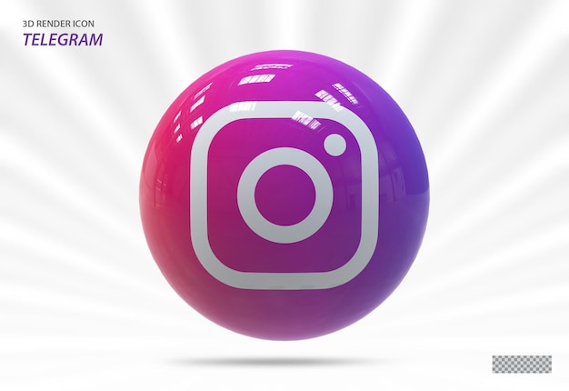 PSD ikona instagram social media 3d