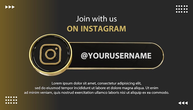 Ikona Instagrama Ze Złotym I Czarnym Stylem Label