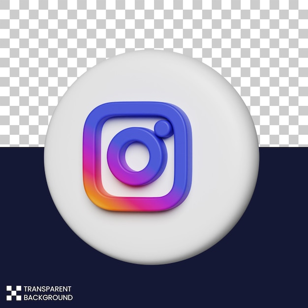 Ikona Instagramu Renderowania 3d W Mediach Społecznościowych