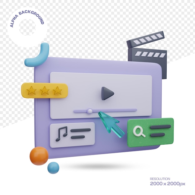 Ikona interfejsu 3D do edycji wideo