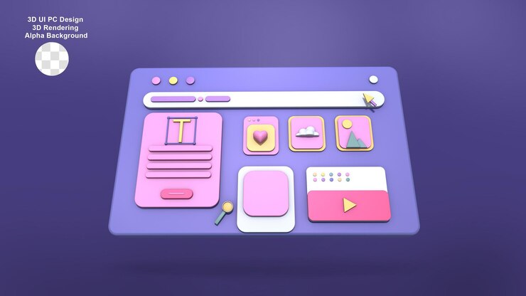 PSD ikona interfejsu użytkownika minimal very peri 3d renderowanie komputerowe