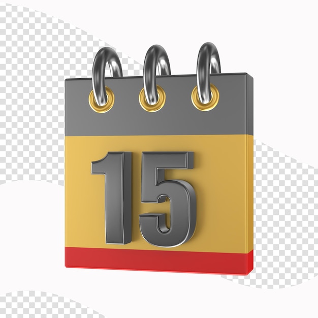 Ikona Kalendarza Izolowane Renderowanie 3d Ilustracja