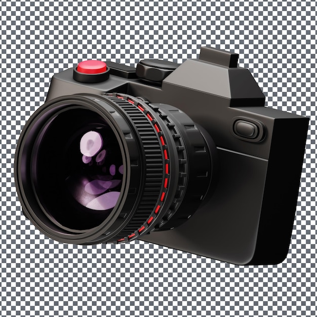 Ikona kamery PSD 3D na izolowanym i przezroczystym tle