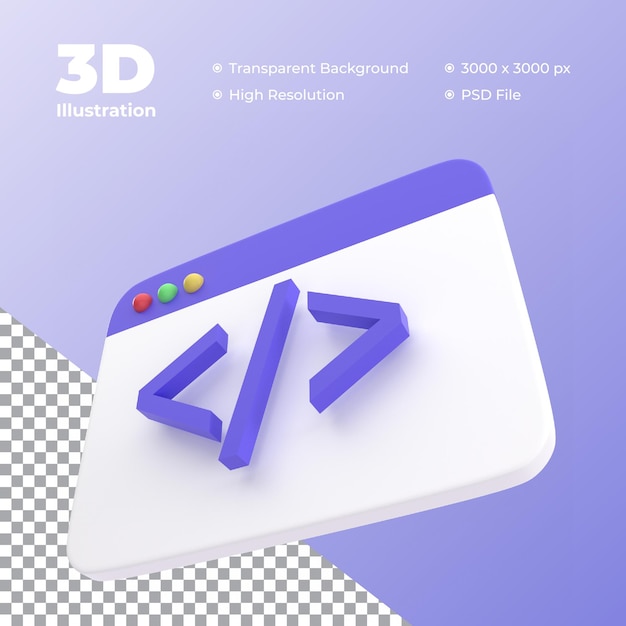 PSD ikona kodowania 3d