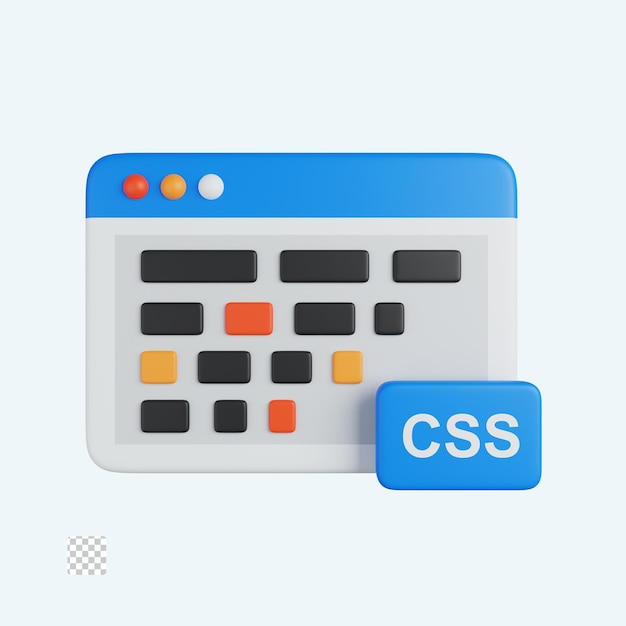 PSD ikona kodowania css 3d