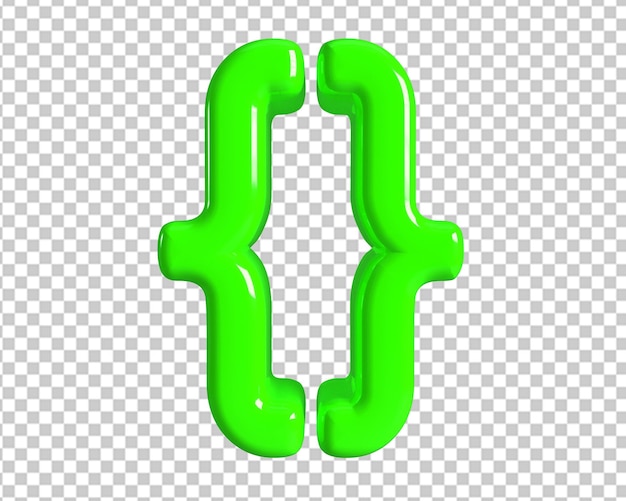 PSD ikona kodu zielony znak renderowania 3d
