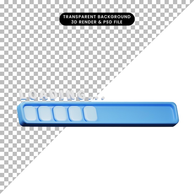 PSD ikona ładowania ikony renderowania 3d ze stylem renderowania 3d