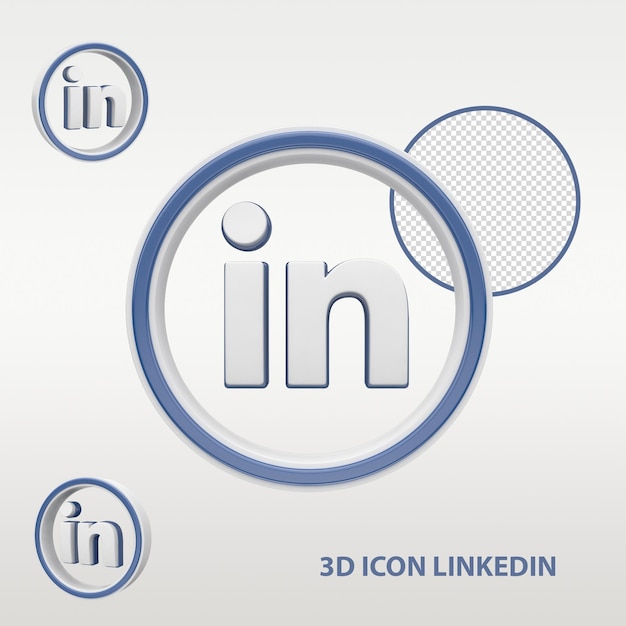 PSD ikona linkedin 3d