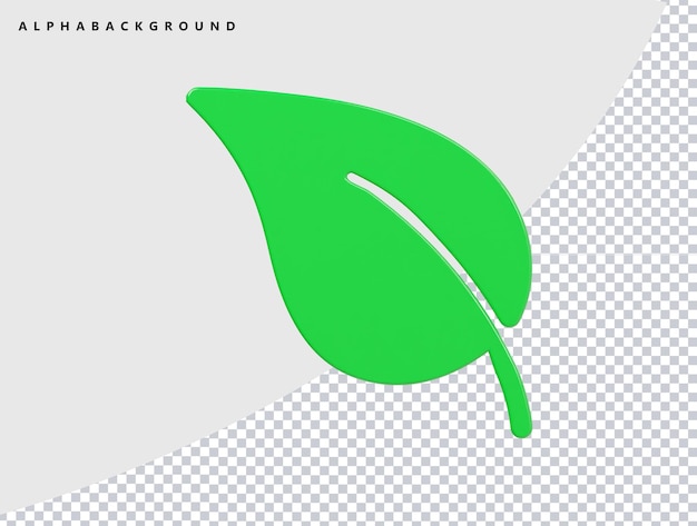 ikona liścia ilustracja renderowania 3D