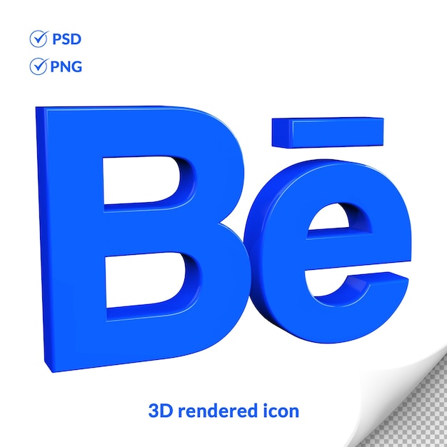 PSD ikona logo mediów społecznościowych 3d behance