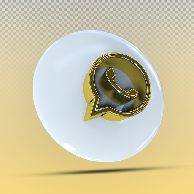 Ikona Logo Mediów Społecznościowych Whatsapp W Nowoczesnym Stylu W Kolorze Złotym