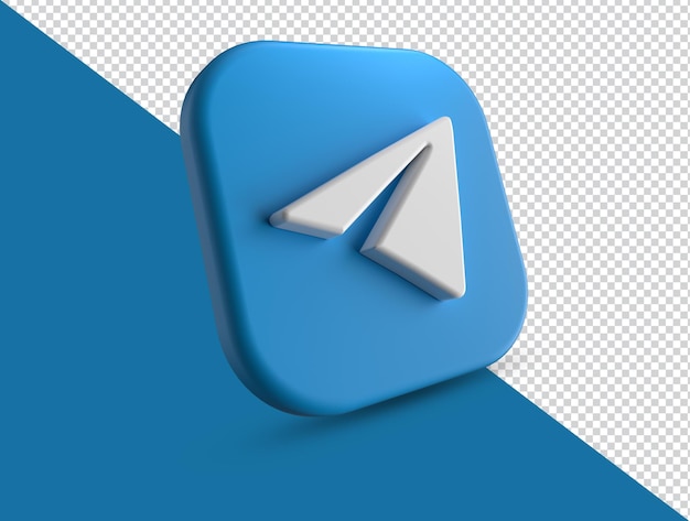 Ikona logo telegramu renderowania 3D