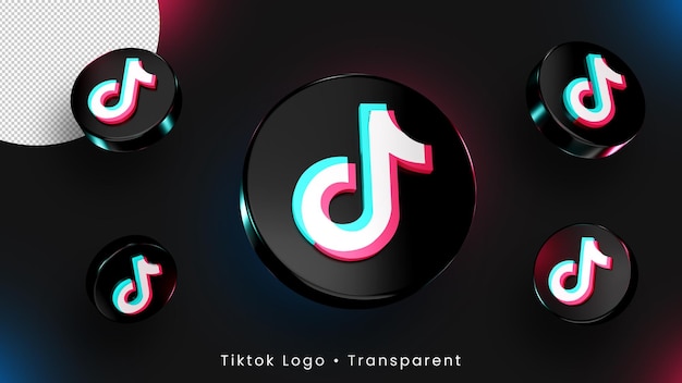 PSD ikona logo tiktok 3d tiktok ikona tła