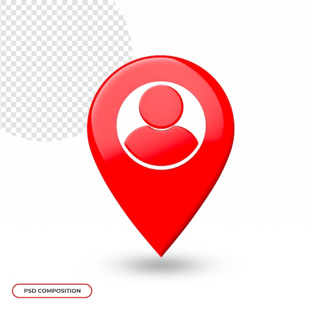 Ikona Lokalizacji Lub Mapy Na Białym Tle W Renderowaniu 3d