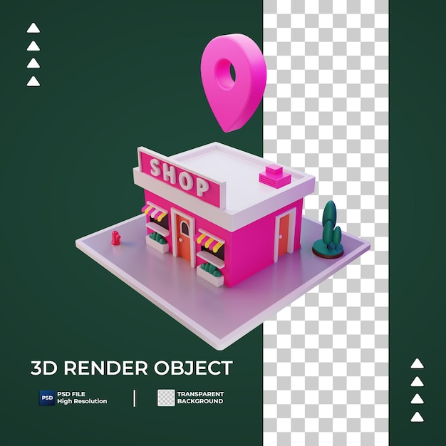 PSD ikona lokalizacji sklepu 3d