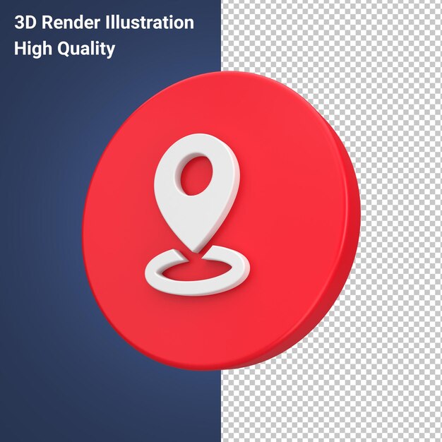 Ikona lokalizacji w ilustracji renderowania 3d