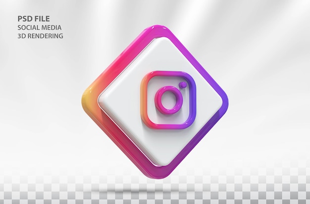 PSD ikona mediów społecznościowych instagram 3d render