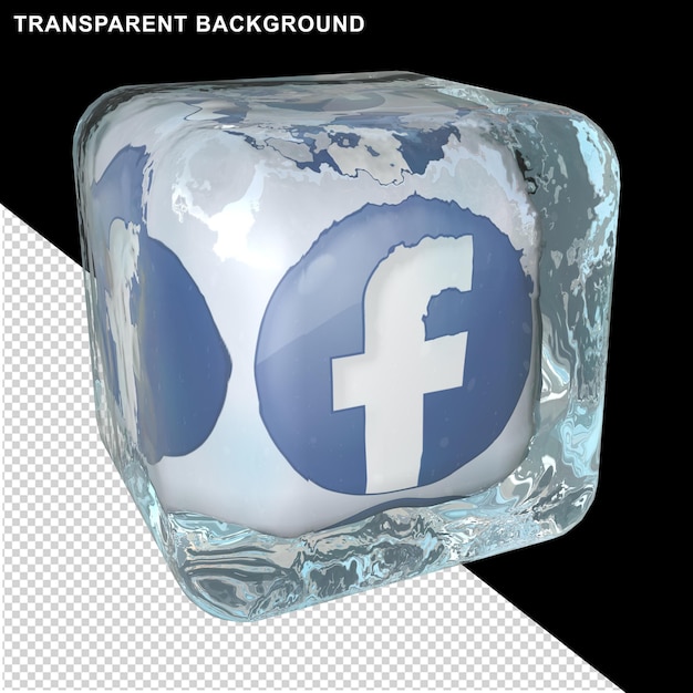 PSD ikona mediów społecznościowych jest w kostce lodu