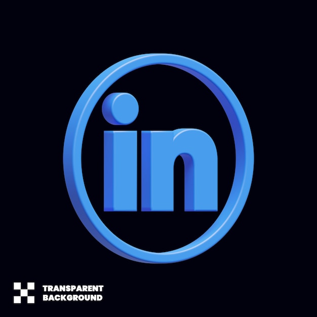 Ikona mediów społecznościowych LinkedIn w renderowaniu 3D