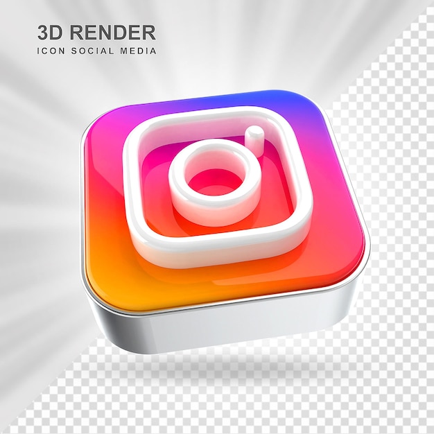 Ikona mediów społecznościowych na Instagramie 3d