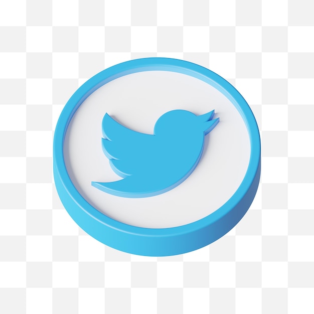PSD ikona mediów społecznościowych na twitterze 3d
