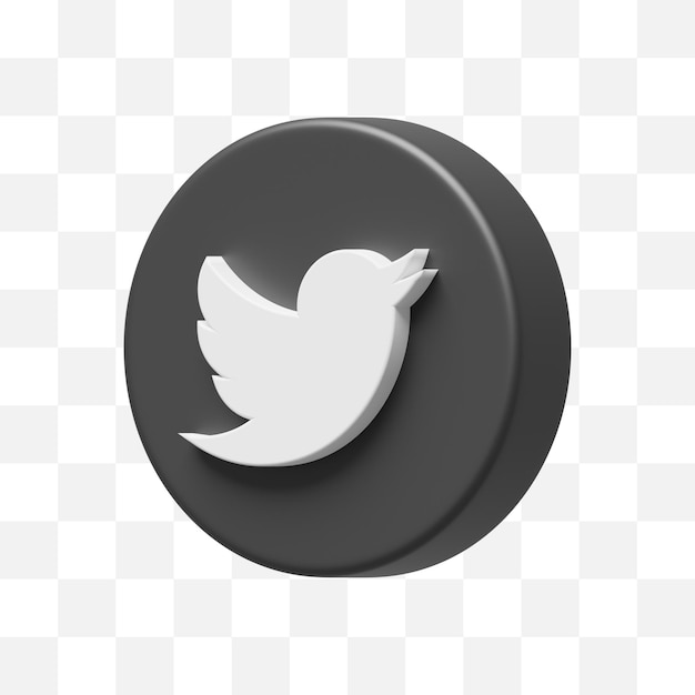 PSD ikona mediów społecznościowych na twitterze 3d