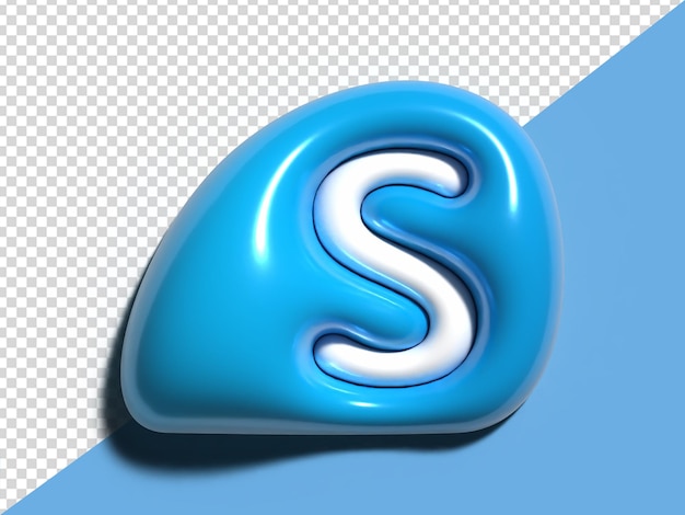 PSD ikona mediów społecznościowych skype 3d renderowana