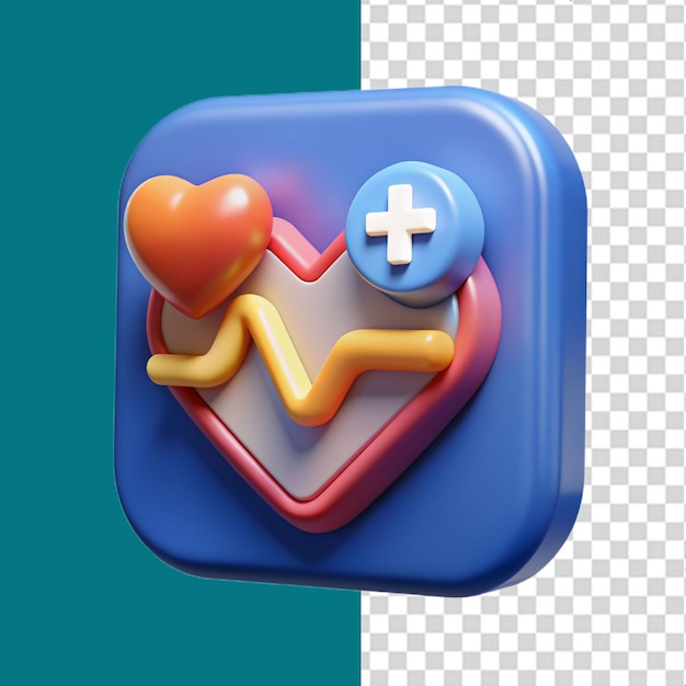 PSD ikona medycznego monitora rytmu serca na przezroczystym tle