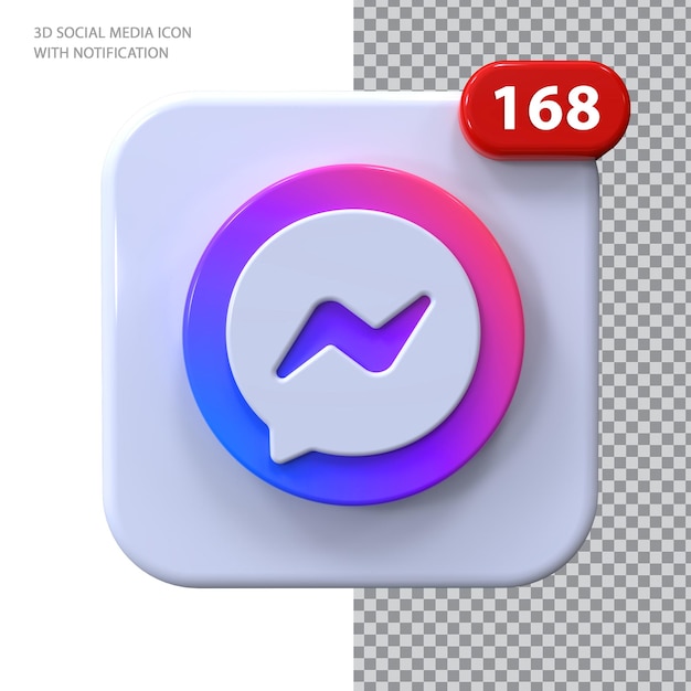 Ikona Messenger Z Koncepcją 3d Powiadomień