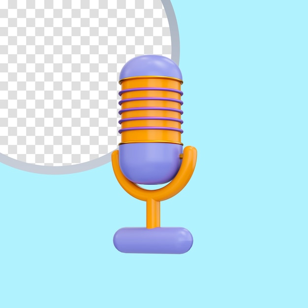 ikona mikrofonu koncepcja renderowania 3d dla profesjonalnego sprzętu do transmisji audio i wywiadów