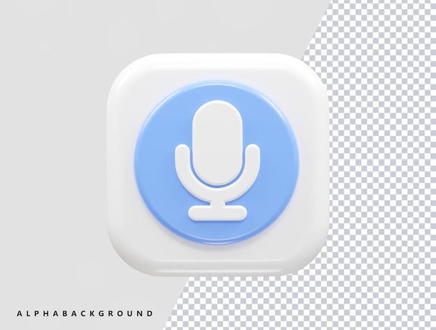 PSD ikona mikrofonu renderowania 3d wektor ilustracji