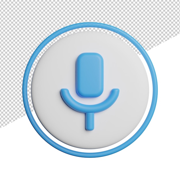 PSD ikona mikrofonu zarejestruj widok z przodu 3d renderowania ikona ilustracja na przezroczystym tle