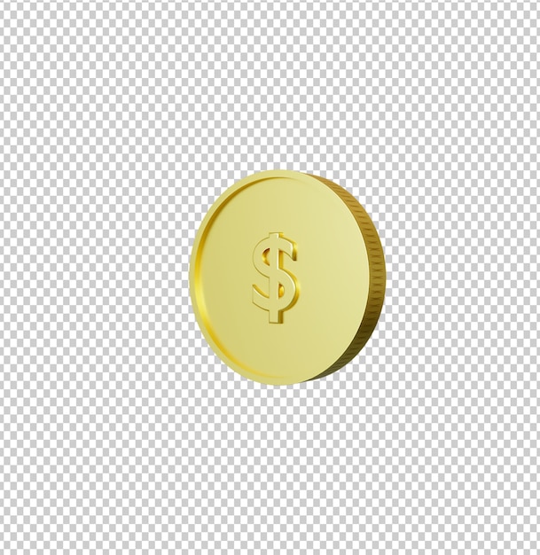 Ikona monety 3D z symbolem dolara
