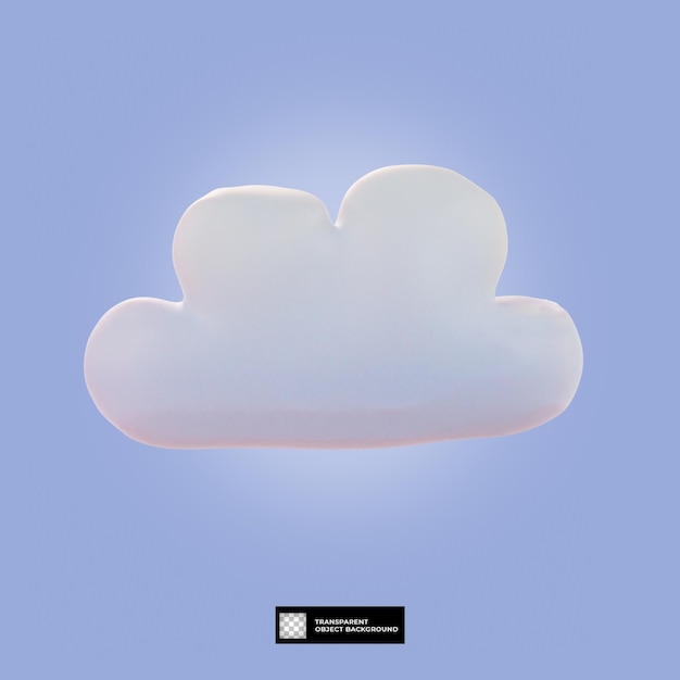 PSD ikona na białym tle chmura renderowania 3d