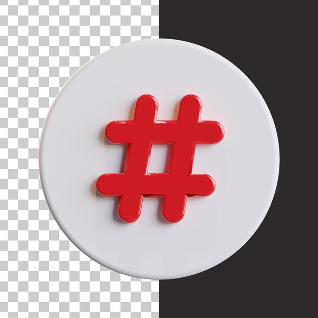 Ikona Na Białym Tle Hashtag W Renderowaniu 3d