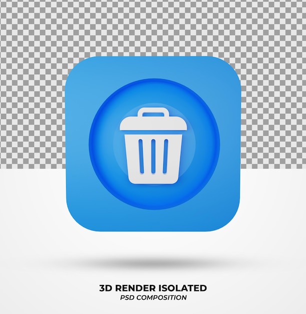 PSD ikona na białym tle renderowania 3d