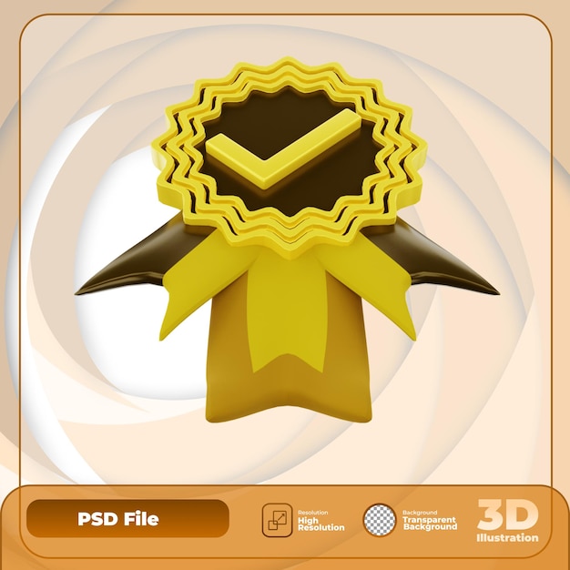 PSD ikona nagrody renderowania 3d ilustracja