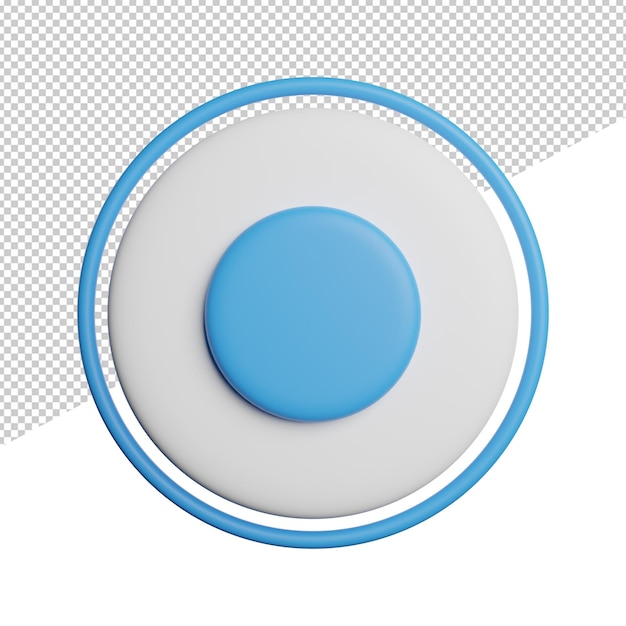 PSD ikona nagrywania zarejestruj widok z przodu renderowania 3d ikona ilustracja na przezroczystym tle