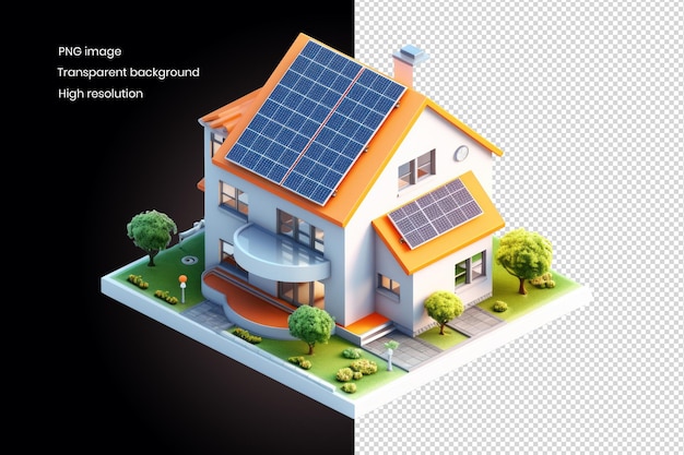 PSD ikona nieruchomości mieszkalnej zasilanej energią słoneczną