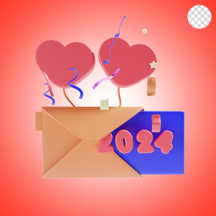 PSD ikona nowego roku ilustracja 3d