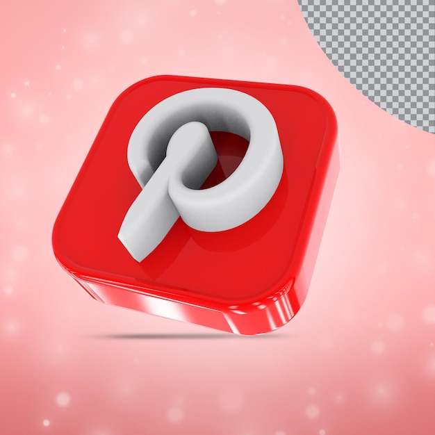 Ikona Pinterest 3d Ikony Mediów Społecznościowych Kolekcja Logo