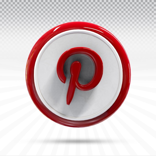 Ikona Pinterest 3d Logo Mediów Społecznościowych W Nowoczesnym Stylu