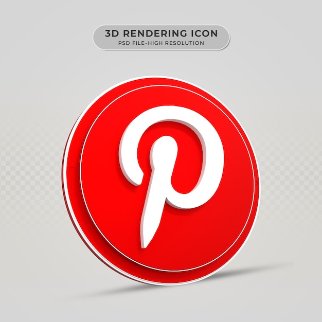 Ikona Pinterest 3d Renderowana