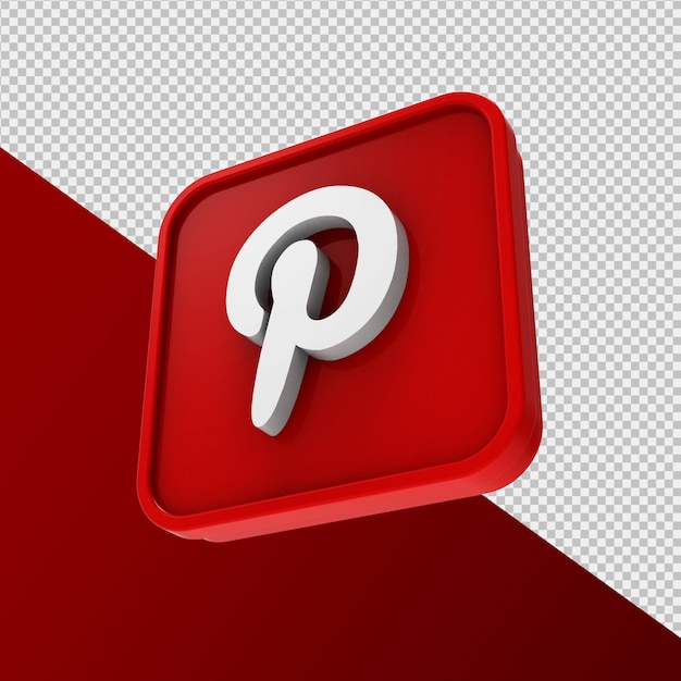 PSD ikona pinterest renderowania 3d na białym tle