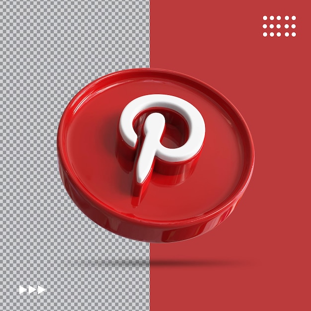 Ikona Pinteresta Social Media 3d Concept