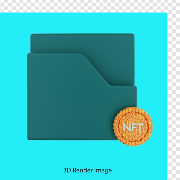 PSD ikona pliku nft renderowania 3d