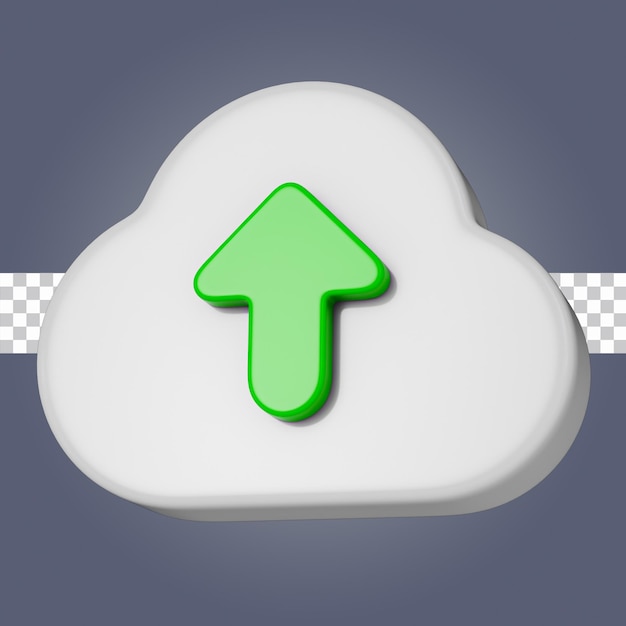 PSD ikona przesyłania w chmurze 3d