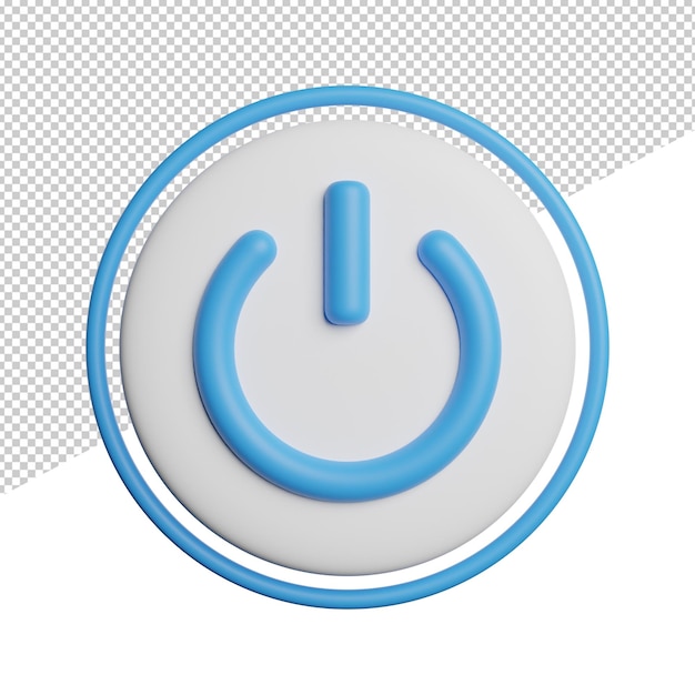Ikona Przycisku Zasilania Zarejestruj Widok Z Przodu Ikona Renderowania 3d Na Przezroczystym Tle