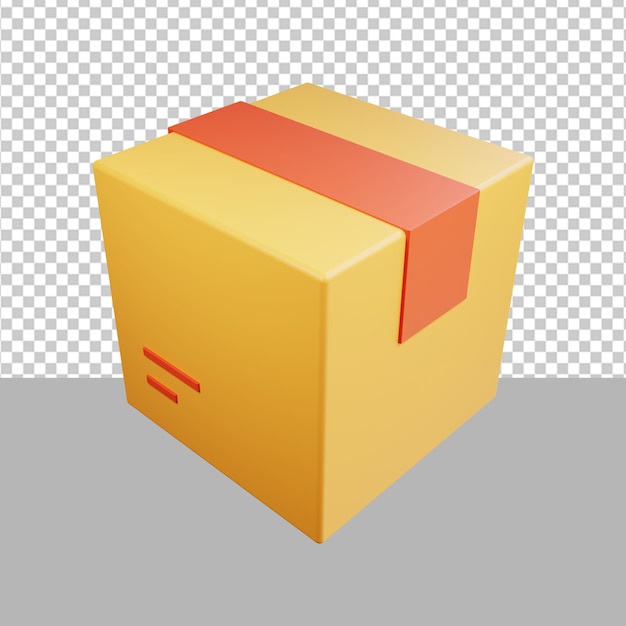PSD ikona pudełka wysyłkowego ilustracja 3d